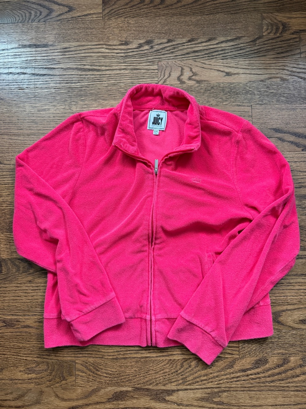 Juicy Couture Bright Pink Full-Zip Fleece Jacket